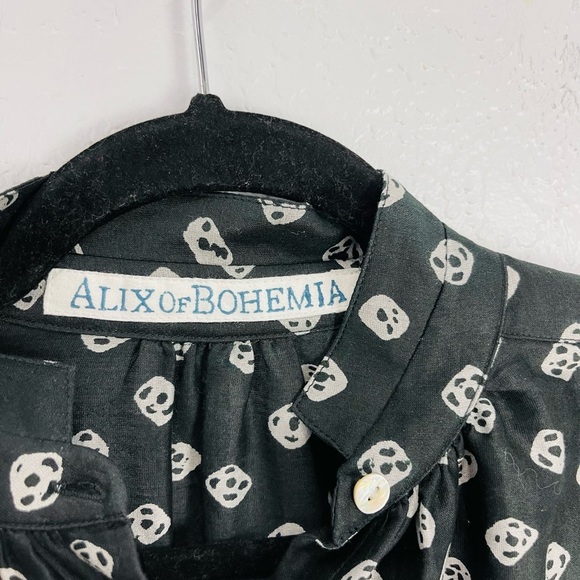 Alix of Bohemia Kiki Liquorice Silk Black Blouse - Picture 5 of 9